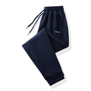 Pantalon de survêtement unisexe en tissu gaufré – Joggers d'été en coton et polyester, coupe ample, style streetwear, taille élastique, vente en gros - Product Image 1