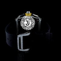 Montre de luxe de qualité supérieure avec diamants blancs glacés, boîtier en acier inoxydable, mouvement mécanique (ETA), unisexe, pour mariages et fiançailles