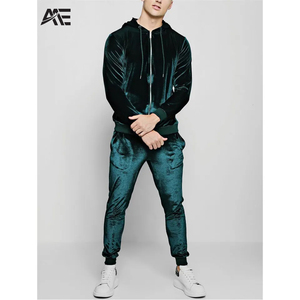 Custom <b>Velour</b> <b>Tracksuit</b> Set Luxury Shiny Hoodie Jogger Two Piece Casual Streetwear Outfit Custom Wholesale Clothing Manufacturer - Product Image 1