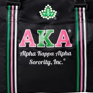 Sac de voyage noir AKA, sac de sport grande capacité pour sororité, sac de transport léger et imperméable de qualité supérieure - Product Image 4