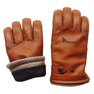 Gants en cuir pour homme en peau de cerf importée des États-Unis, doublure en fourrure, confortables, chauds, avec bouton de fermeture, pour l'extérieur, le quotidien, les voyages d'affaires - Product Image 5