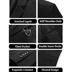 Costume homme moderne, coupe ajustée, tissu respirant, pour le travail et les occasions formelles - Product Image 5