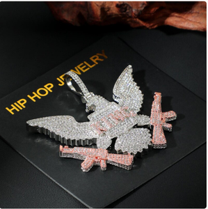 จี้รูปนกอินทรีประดับเพชรโมอิสซาไนต์สีชมพู ดีไซน์หรูหรา ขายส่ง - Product Image 6