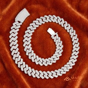 Collier chaîne maille cubaine en argent sterling 925 avec moissanite, bijoux de mode, style pendentif raffiné pour hommes et femmes, USA New York City - Product Image 5