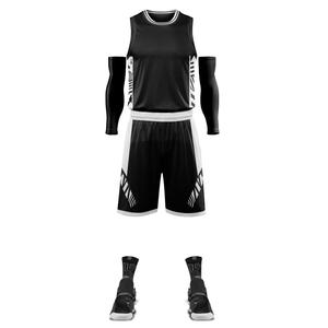 Custom Sublimated Basketball Uniforms <b>Red</b> Black Sleeveless Tank <b>Top</b> Shorts Set Moisture Wicking Eco-Friendly Anti-Bacterial - Product Image 4