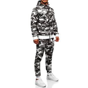 Custom 100% Cotton Terry Grey Camo <b>Oversized</b> Men's Tracksuit Set-Sportswear Sweat Suits Hoodie and <b>Sweatpants</b> for Spring - Product Image 5