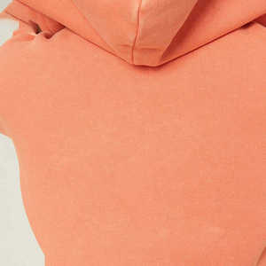 Sudadera con capucha corta y cremallera completa para mujer, con logotipo personalizado, de felpa francesa, estilo urbano. - Product Image 5