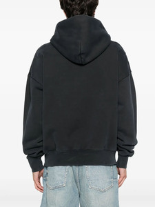 Sweat-shirt à capuche noir surdimensionné unisexe, coupe classique, en coton French Terry, couleur unie, avec poche, pour l'automne - Product Image 3