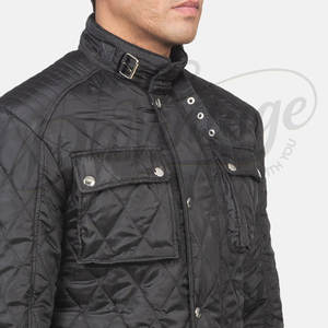 Chaqueta acolchada de hombre Premium Black Diamond con múltiples bolsillos, corte ajustado, acolchada, clásica, informal, con cremallera, para invierno. - Product Image 6
