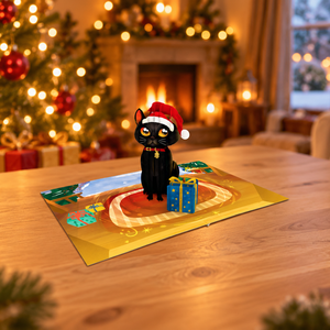 Carte de vœux 3D pop-up sur le thème de Noël pour les fêtes, carte artisanale à thème animal, artisanat en papier, carte de vœux 3D pour le jour de Noël - Product Image 4