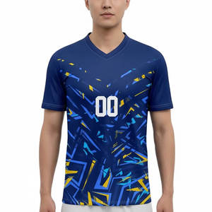 เสื้อฟุตบอลแขนสั้นไซส์ใหญ่ ระบายอากาศได้ดี ดีไซน์ปรับแต่งได้ ล็อตขั้นต่ำน้อย สำหรับทีมกีฬา ขายออนไลน์ รุ่นล่าสุด - Product Image 1