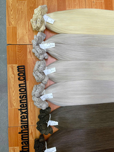 Extensions de cheveux vietnamiennes les plus vendues, machine à double trame, extensions de cheveux en vrac, 100% cheveux vierges Remy, longueur 8"-32" - Product Image 4