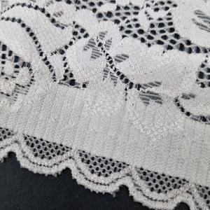 Cinta elástica floral de encaje de 23 cm, tejido de punto por urdimbre de nailon y elastano, tela de encaje de soporte para banda de sujetador, lencería, vestidos y ropa de novia. - Product Image 3