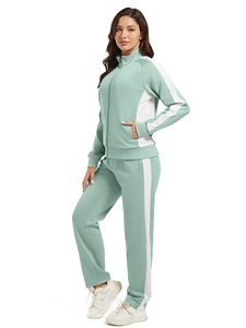Chándal Deportivo Personalizado de Alta Calidad para Mujer, con Cierre, Rayas, Resistente al Viento y Transpirable, OEM - Product Image 1