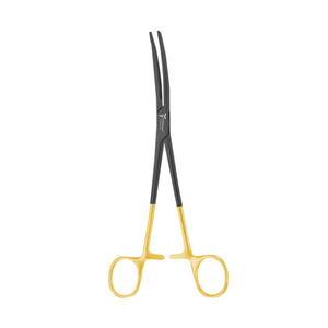 Pinzas Hemostáticas Curvas de Alta Calidad, Tipo Fino, 8 Pulgadas, Negro/Dorado, para Cirugía Microvascular y Plástica, Instrumentos Quirúrgicos de Acero Alemán - Product Image 1