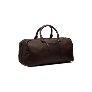 Sac de voyage décontracté en cuir véritable marron foncé avec fermeture éclair pour hommes et femmes - Sac de week-end, sac de voyage de grande capacité, multifonctionnel, de haute qualité - Product Image 1