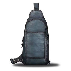 Sac bandoulière unisexe en cuir véritable avec logo personnalisé, couleur unie, pour la vente en gros - Product Image 1