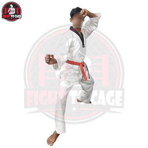Uniforme de Taekwondo de Alto Rendimiento, Material Acanalado, Dobok TKD Blanco, Gi de Artes Marciales para Competencia y Exámenes - Product Image 3