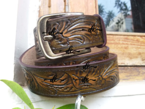 Nouveauté Ceintures en cuir de haute qualité faites à la main avec des motifs sculptés Ceintures élégantes de couleur marron Ceintures unisexes de haute qualité - Product Image 4