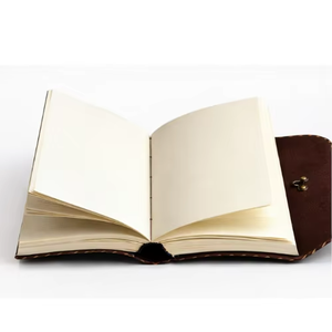 Hand Painted <b>Leather</b> Journal Floral Art Vintage Brown <b>Notebook</b> Metal Lock Handmade <b>Refillable</b> Writing Diary 8x6 - Product Image 3