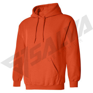 Sudadera de Cuello Redondo para Hombre, Color Naranja, Corte Regular, 100% Algodón Ecológico, Prenda de Invierno, Diseño con Bolsillo, Color Sólido, Tejido de Punto - Product Image 3