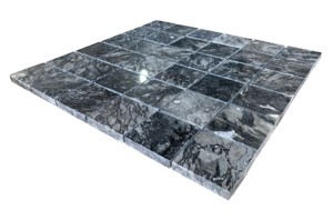 Mosaico de Mármol Negro Cuadrado, Pulido, Resistente al Agua, Ecológico, 8mm de Grosor, Moderno, para Pared Interior de Baño, 300x300mm - Product Image 4