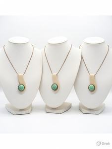 Collier en macramé fait main, cordon marron, pendentif turquoise, style bohème, réglable, bijoux en cristal de guérison, vente en gros - Product Image 5