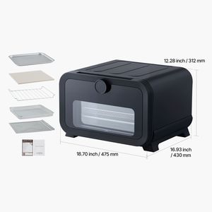 เตาอบพิซซ่าไฟฟ้าในบ้านขนาด 12 นิ้ว ควบคุมด้วยปุ่มอัจฉริยะ 8 โปรแกรมตั้งค่าล่วงหน้า พร้อมฟังก์ชั่นทอดแบบลมร้อน อุณหภูมิสูงสุด 750 องศาฟาเรนไฮต์ สำหรับพิซซ่า - Product Image 5