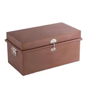Minimalist Metal <b>Storage</b> <b>Box</b> Set Lidded <b>Stackable</b> Rectangle Medium Capacity for Home Organization Trunk <b>Box</b> - Product Image 3