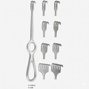 ชุดเครื่องมือแยกกระดูก Volkmann Rake Retractor จำนวน 5 ชิ้น 1 ถึง 6 ฟัน – ทำจากสแตนเลสสตีลแบบใช้ซ้ำได้ สำหรับการผ่าตัดกระดูก ข้อต่อ และผิวหนัง - Product Image 1