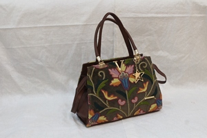 Bolso Tote de Cachemira con Bordado Floral y Trabajo Ari, Bolso de Mano Marrón, Bolso de Hombro para el Uso Diario, Regalo - Product Image 2