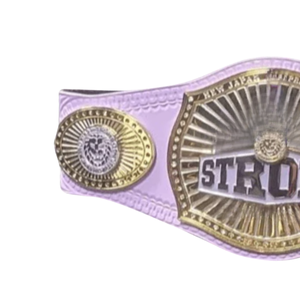 Custom Strong Championship Belt Pink Leather Premium Gold Plated Wrestling Titles - Product Image 4