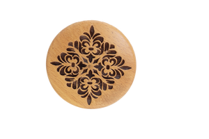 Natural Wooden Carved Antique Floral <b>Vintage</b> Knob Handle Round <b>Cabinet</b> Hardware Decorative Drawer Pull Dresser Knob - Product Image 1