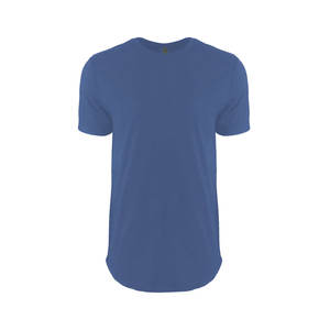T-shirt classique à col rond pour homme en coton Supima bleu chiné 3602, T-shirt long en coton, T-shirt classique bleu royal standard - Product Image 1