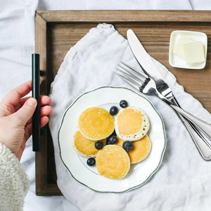 ชุดถาดไม้อะคาเซียสำหรับตกแต่ง2ชิ้นพร้อมที่จับโลหะสำหรับเสิร์ฟอาหารชาร์เทอรีโต๊ะเครื่องแป้งโต๊ะใช้ที่บ้านหรือคาเฟ่ - Product Image 5