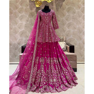 Designer Party Wear Robes de bal haut bas Dupatta Set - Product Image 1