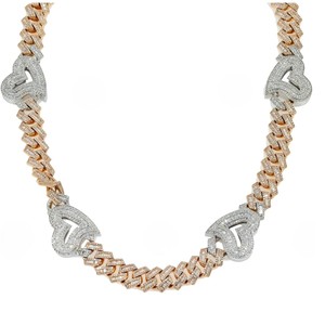 Collier Tennis Lourd 12PT 22 Pouces en Argent 925 Plaqué Or, Diamants Bling 14.00CTW, Style Hip Hop Luxe pour Mariage Femme - Product Image 1