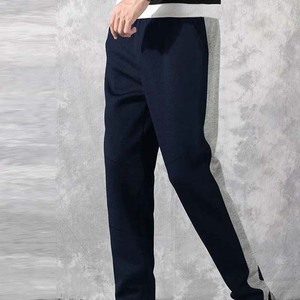 <b>Men's</b> <b>Navy</b> Blue Sweatpants With Gray Side Stripe Elastic Waist Drawstring Casual <b>Joggers</b> 100% Cotton Midweight Autumn Wear - Product Image 4