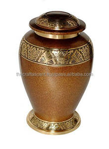 Handmade Custom White Gold Finish Aluminium Cremation Urn Human <b>Ashes</b> Memorial <b>Keepsake</b> Adults Funeral Supplies 10" 220 Cubic - Product Image 2