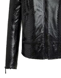 Chaqueta de Cuero con Grabado Croco OEM, Chaqueta de Motociclista de Cuero Genuino para Hombre, Chaqueta de Moda, Fabricante y Proveedor Personalizado - Product Image 2