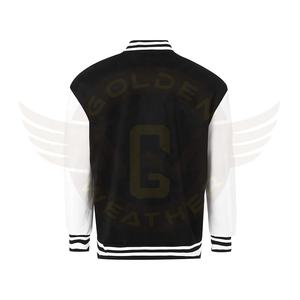 Chaqueta universitaria con bordado de alta calidad unisex, chaqueta de invierno de lana de algodón con logotipo personalizado en la parte delantera, diseño de letras OEM para hombres - Product Image 3