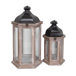 Farol de Madera y Vidrio Pulido Oscuro Personalizado de Última Tendencia, Fabricante de Faroles de Madera de Mango con Diseño Antiguo - Product Image 2