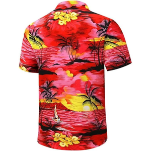Camisas Hawaianas Aloha Party con Estampado Tropical de Palmeras, Camisas de Playa para Vacaciones Tropicales, Camisa Hawaiana con Estampado de Palmeras para Hombre - Product Image 3