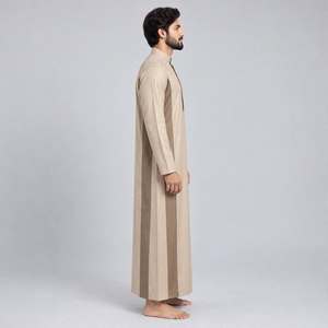 Robe traditionnelle musulmane de qualité supérieure, Jubba Thobe pour hommes, grande taille, décontractée, légère, infroissable, respirante, séchage rapide, coupe ample - Product Image 5