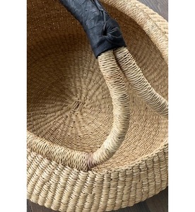 Seagrass <b>basket</b> with sewn-in handle Handmade <b>Storage</b> <b>Basket</b> Wholesale eco-friendly Made in Vietnam - Product Image 2
