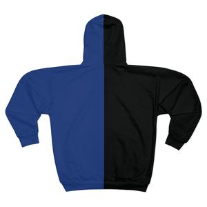 Sudadera con Capucha para Hombre, Color Negro y Azul, con Cierre, Resistente al Viento, Estampada, Corte Regular, Informal, de Forro Polar, para Invierno - Product Image 2