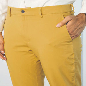 Pantalones Chino para Hombre Color Mostaza de Alta Calidad, 100% Algodón, Secado Rápido, Transpirables, Ecológicos, Fáciles de Usar, Pantalones Chino para Golf - Product Image 3