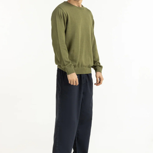 Suéter de Cuello Redondo, Corte Regular, Color Sólido, Manga Larga, Transpirable, Tejido Grueso, 100% Algodón, 300g, Logotipo Personalizado en la Parte Delantera, Informal - Product Image 5