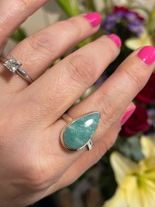 Natural Amazonite 925 Sterling Silver <b>Ring</b> Handmade Gemstone Jewelry <b>Ring</b> for Women Wholesale <b>Fine</b> Jewelry Gift - Product Image 5