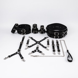 Premium Genuine Leather Restraints 16Pcs <b>Sets</b> Wholesale <b>Bondage</b> Toys Fetish Kit With Custom Logos Kit RTTS-0003 - Product Image 1
